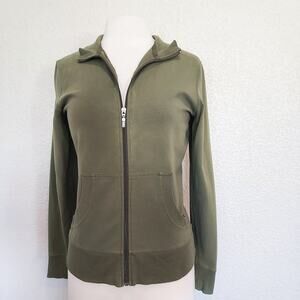 Lucy Olive Green Full Zip Sweater Size M